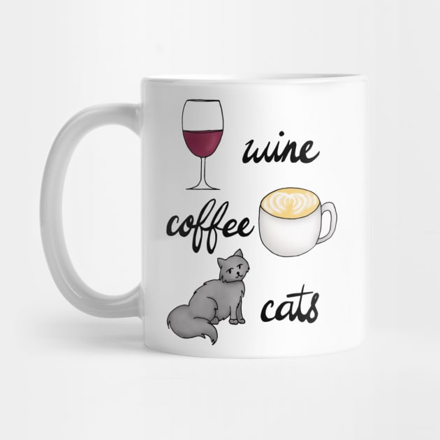 Wine Coffee Cats by julieerindesigns